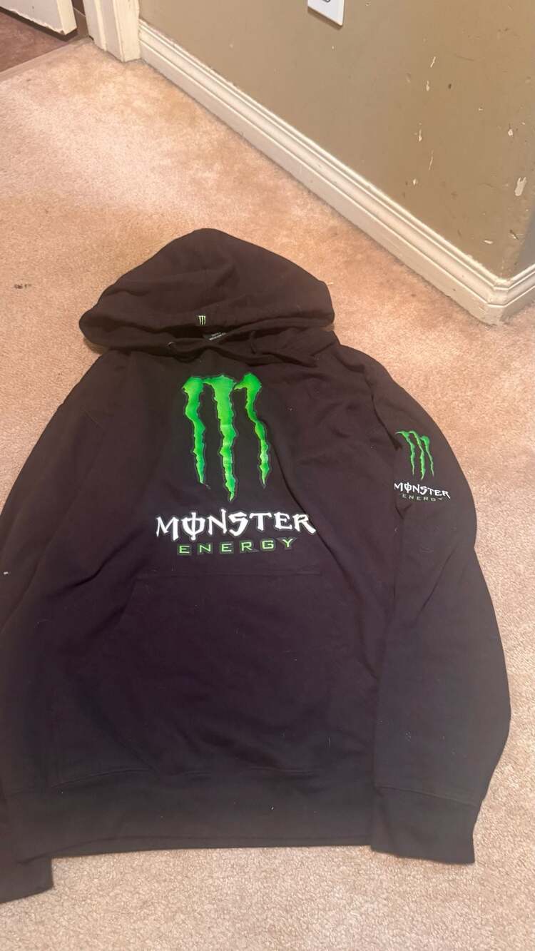Monster Energy Hoodie Size L Black Unleash The Beast